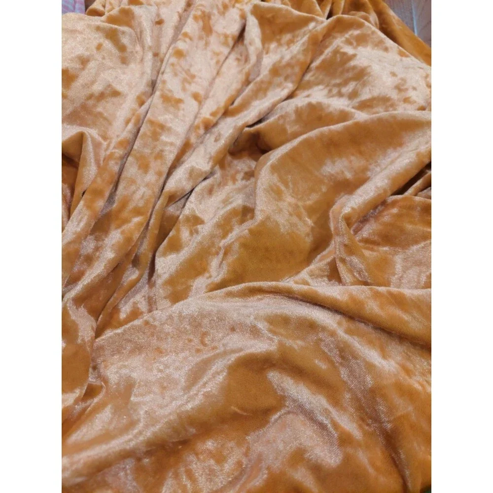 Orange Stretch Crashed Velvet 3 Yards 64